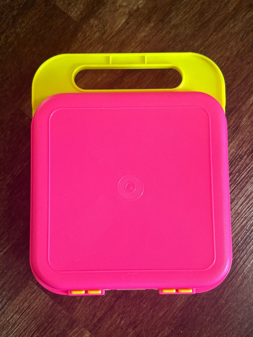 Vintage Tupperware Tuppertoys Pink Yellow Stencil Art Case 19 Pieces Retro 1990s